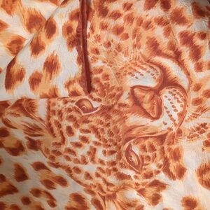 Vintage 60s Glentex Leopard Print Scarf Cheetah Tiger Made In Japan